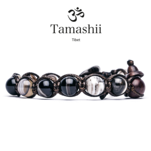 bracciale-tamashii-Agata- Pizzo- Nero-tibetano-uomo-donna-unisex