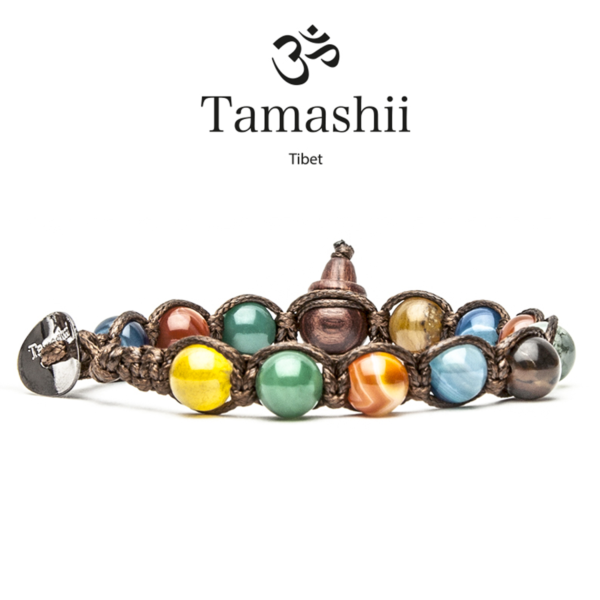 bracciale-tamashii-Agata -Striata -Mix -Colori-tibetano-uomo-donna-unisex