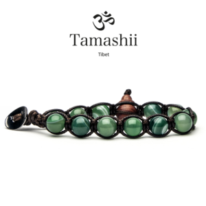 bracciale-tamashii-Agata- Verde -Chiaro- Striata-tibetano-uomo-donna-unisex
