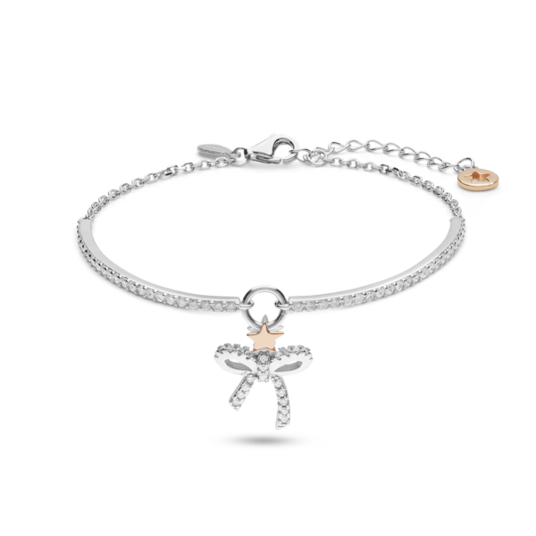 Bracciale-Donna-Comete-Portafortuna-Fiocco-Stella-Argento-Zirconi