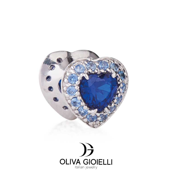 Tedora-Cuore-Argento-Zirconi-Celesti- Blu-ZS 081/B